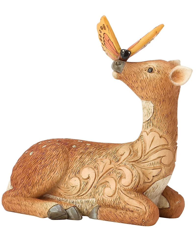 Jim Shore Heartwood Creek Butterfly on Deer Nose Mini Collection Figurine