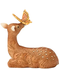 Jim Shore Heartwood Creek Butterfly on Deer Nose Mini Collection Figurine