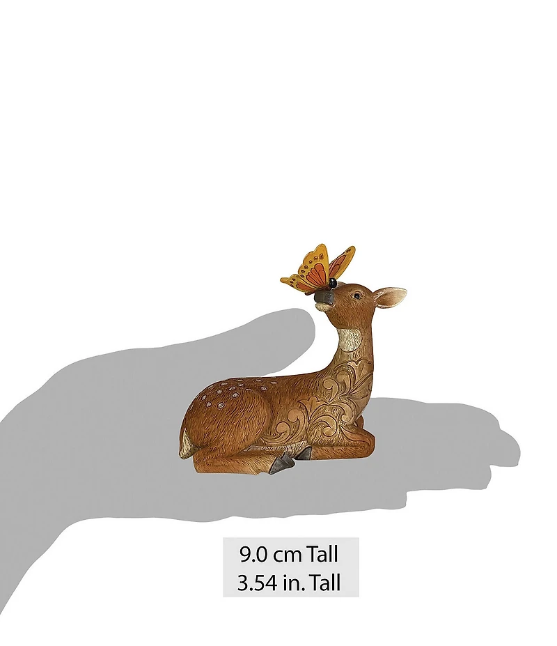 Jim Shore Heartwood Creek Butterfly on Deer Nose Mini Collection Figurine