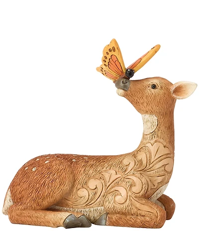 Jim Shore Heartwood Creek Butterfly on Deer Nose Mini Collection Figurine