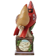 Jim Shore Heartwood Creek Cardinal Pair On Pedestal Figurine