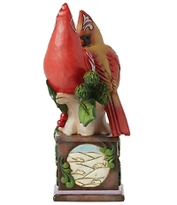 Jim Shore Heartwood Creek Cardinal Pair On Pedestal Figurine