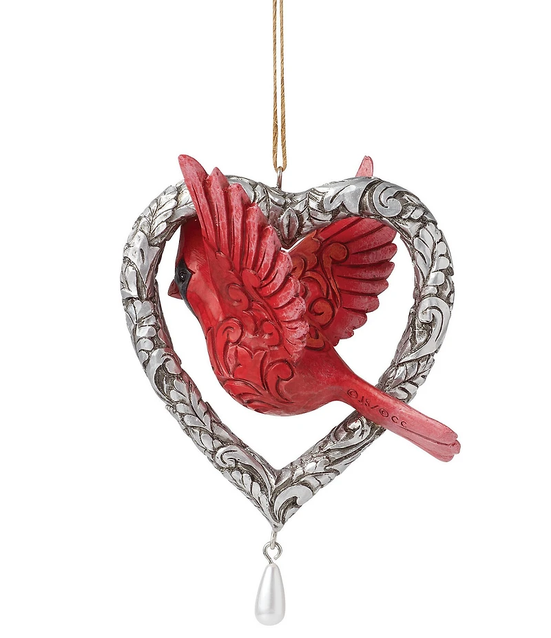 Jim Shore Heartwood Creek Caring Cardinal Forever in My Heart Ornament