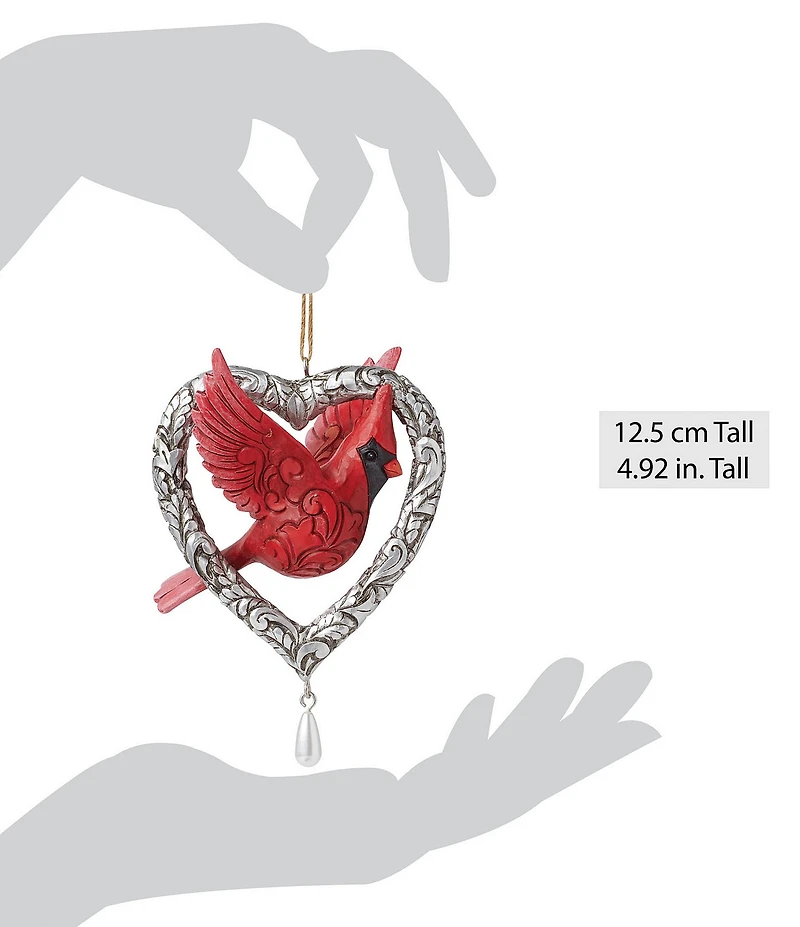 Jim Shore Heartwood Creek Caring Cardinal Forever in My Heart Ornament