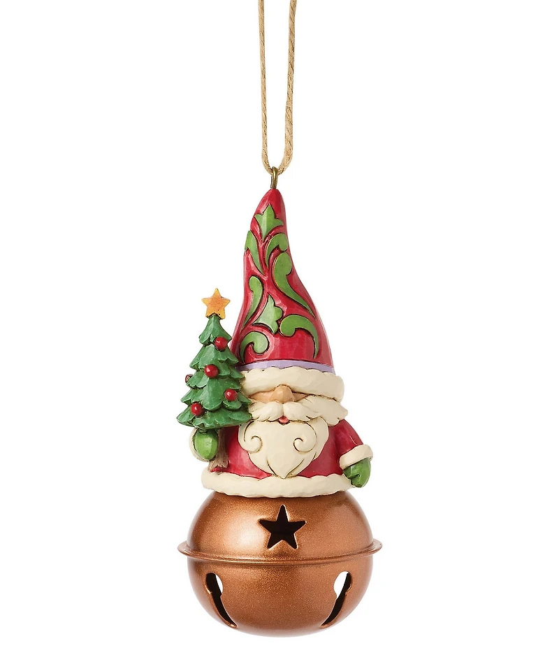 Jim Shore Heartwood Creek Christmas Gnome on Jingle Bell Hanging Ornament