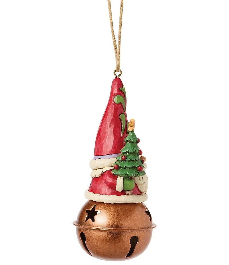 Jim Shore Heartwood Creek Christmas Gnome on Jingle Bell Hanging Ornament