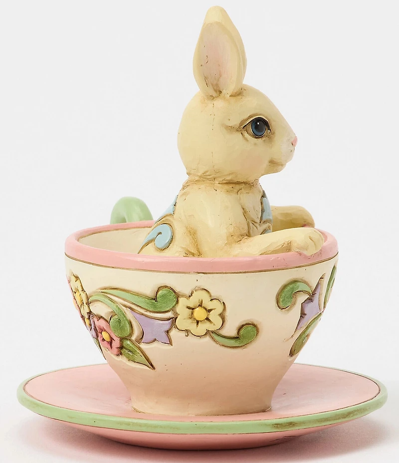 Jim Shore Heartwood Creek Easter Collection Bunny in Teacup Mini Figurine