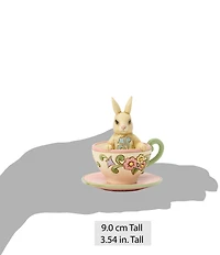 Jim Shore Heartwood Creek Easter Collection Bunny in Teacup Mini Figurine