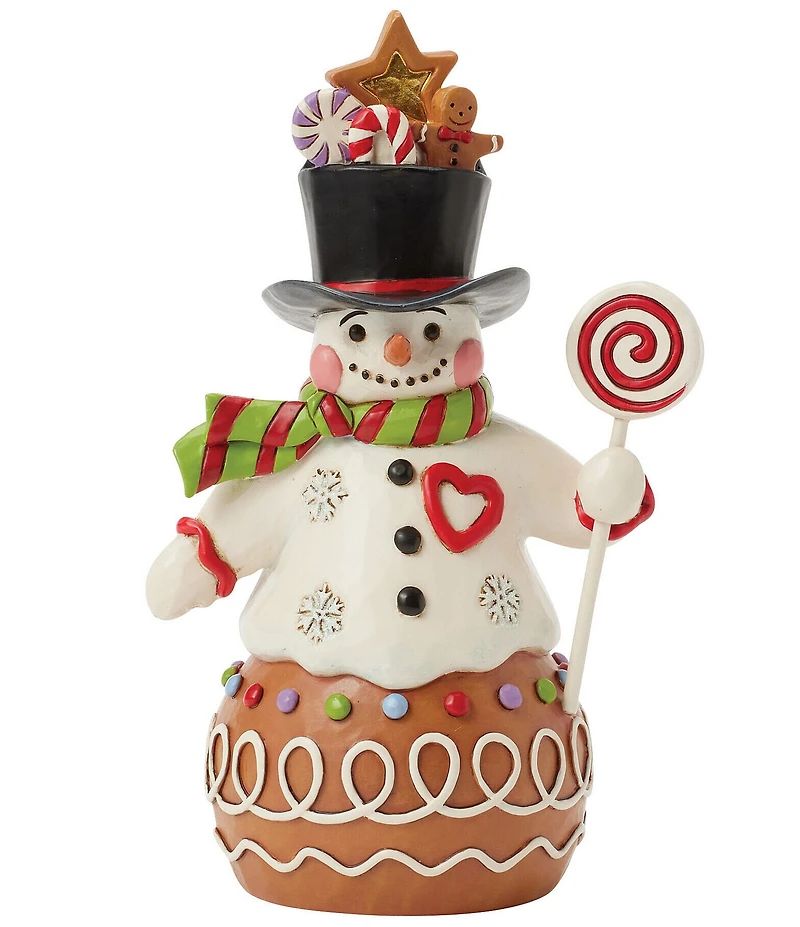 Jim Shore Heartwood Creek Gingerbread Christmas Snowman Sweets Hat Figurine