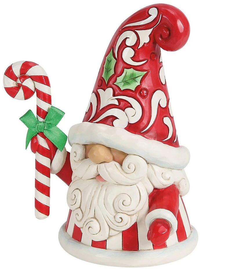 Jim Shore Heartwood Creek Gnome Holding Large Candy Cane Figurine