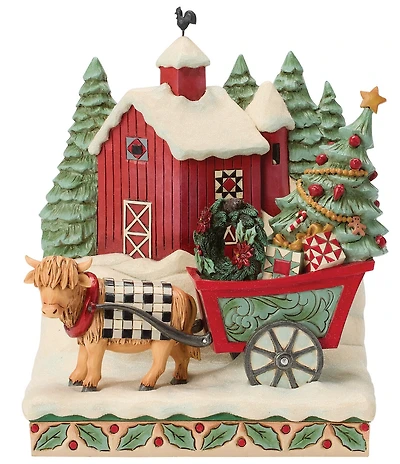 Jim Shore Heartwood Creek Highland Glen Barn Scene Figurine