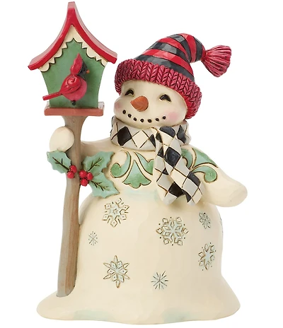 Jim Shore Heartwood Creek Highland Glen Snowman with Birdhouse Figurine