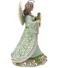 Jim Shore Heartwood Creek Opal & Moss Angel With White Poinsettia Wreath Figurine