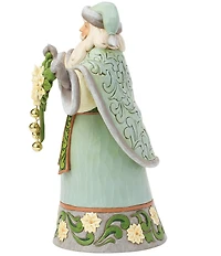Jim Shore Heartwood Creek Opal & Moss Santa With White Poinsettia Garland Figurine