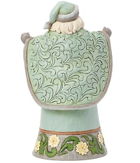 Jim Shore Heartwood Creek Opal & Moss Santa With White Poinsettia Garland Figurine