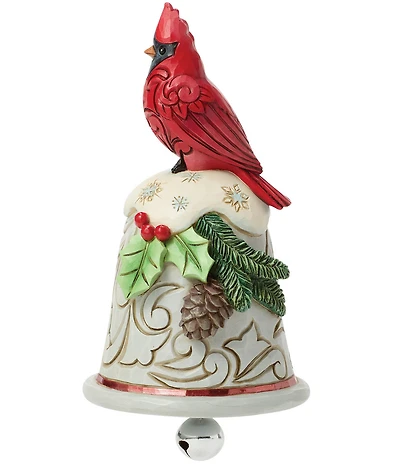 Jim Shore Heartwood Creek Pint Sized Cardinal Perched On Bell Figurine