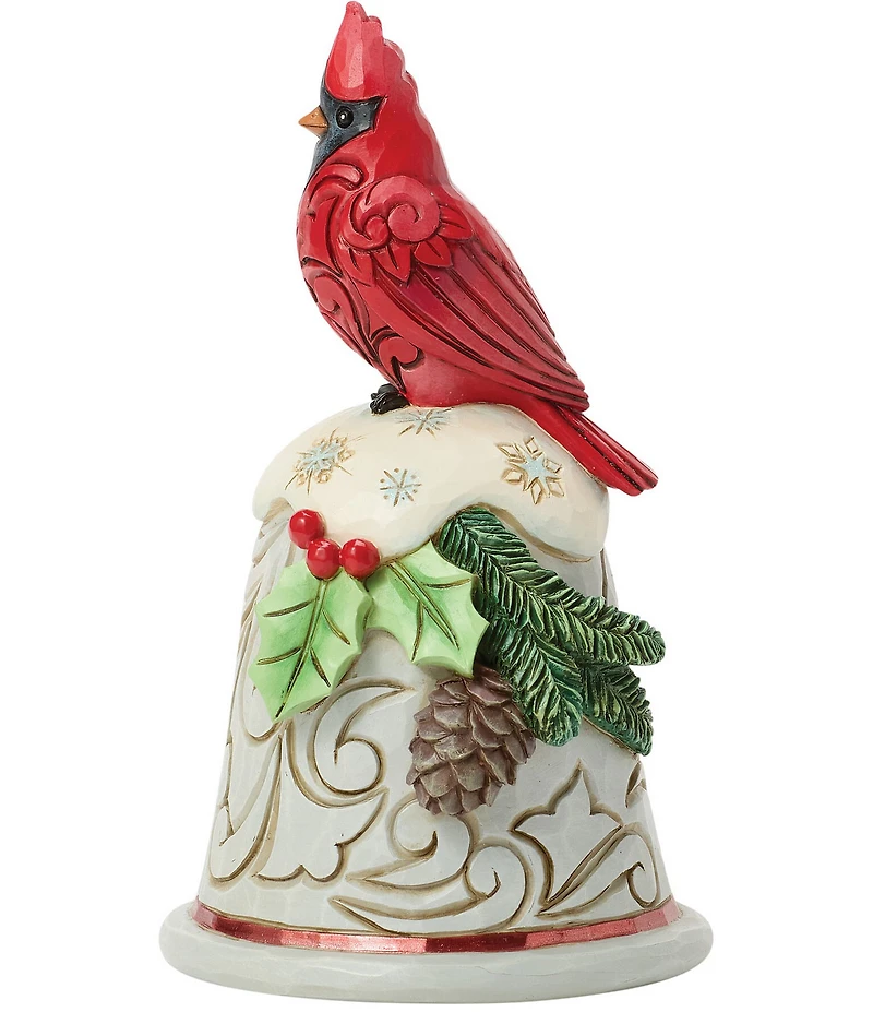 Jim Shore Heartwood Creek Pint Sized Cardinal Perched On Bell Figurine