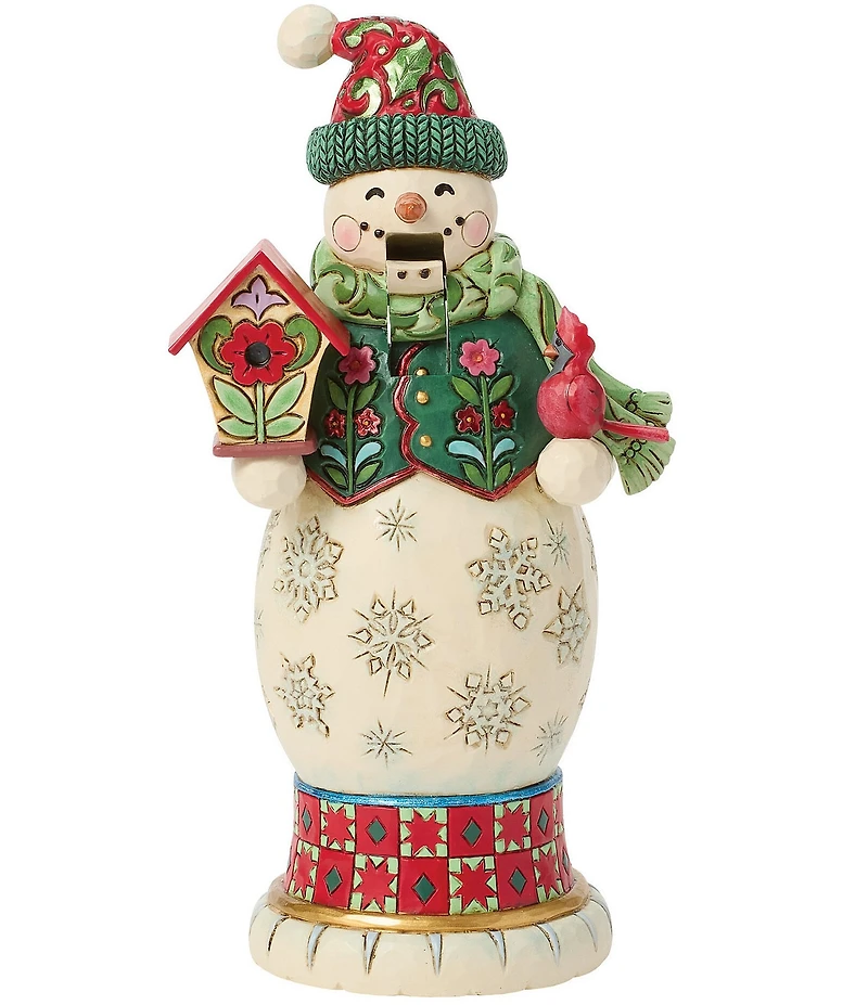 Jim Shore Heartwood Creek Royal Traditions Red And Green Snowman Nutcracker Figurine