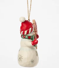 Jim Shore Heartwood Creek Snowman Holding Peace & Joy Sign Ornament