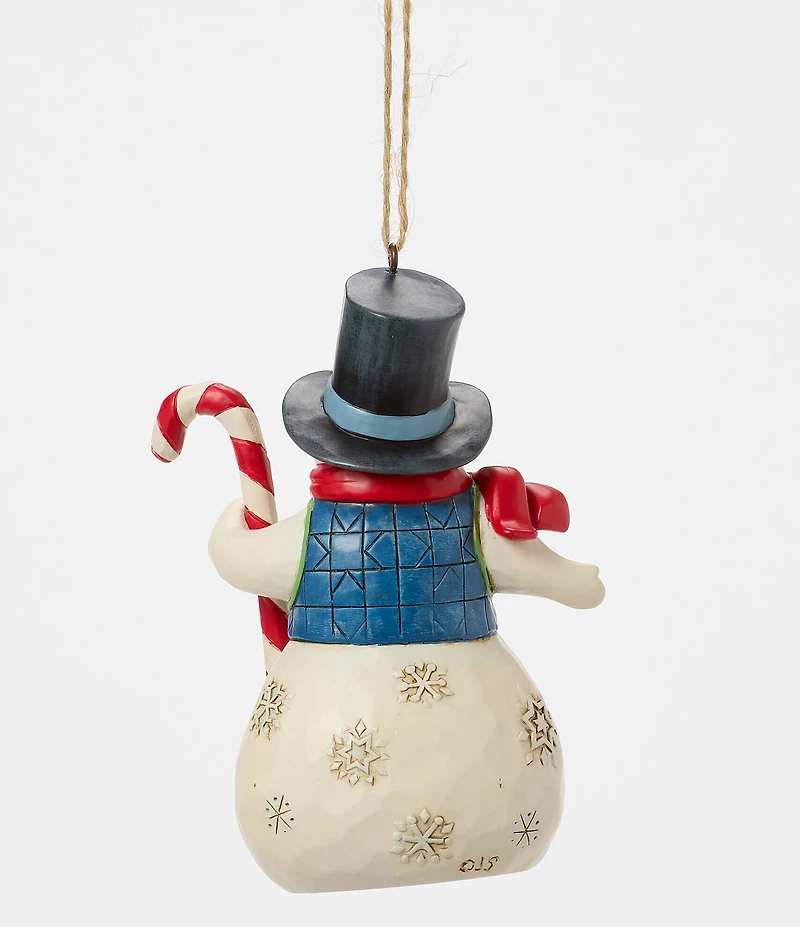 Jim Shore Heartwood Creek Snowman with Candy Cane Ornament