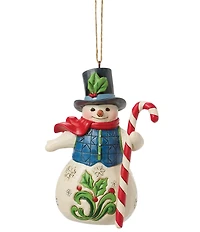 Jim Shore Heartwood Creek Snowman with Candy Cane Ornament