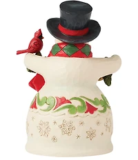 Jim Shore Heartwood Creek Snowman With Garland And Cardinal Figurine