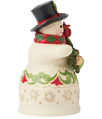 Jim Shore Heartwood Creek Snowman With Garland And Cardinal Figurine