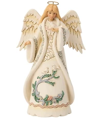 Jim Shore Heartwood Creek #double;Whispers of Winter#double; White Woodland Angel With Dove Figurine