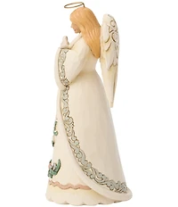 Jim Shore Heartwood Creek #double;Whispers of Winter#double; White Woodland Angel With Dove Figurine
