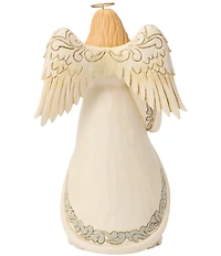 Jim Shore Heartwood Creek #double;Whispers of Winter#double; White Woodland Angel With Dove Figurine
