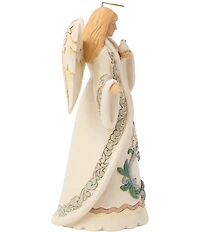 Jim Shore Heartwood Creek #double;Whispers of Winter#double; White Woodland Angel With Dove Figurine