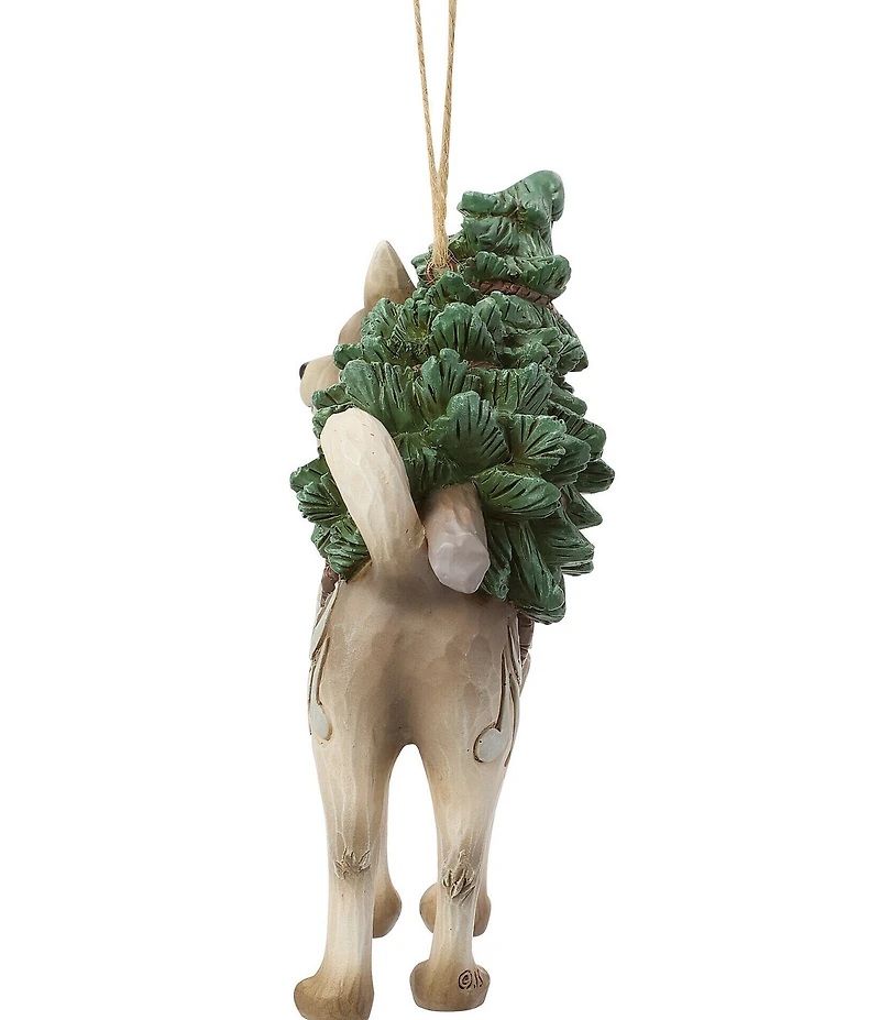Jim Shore Heartwood Creek White Woodland Husky With Tree Hanging Ornament