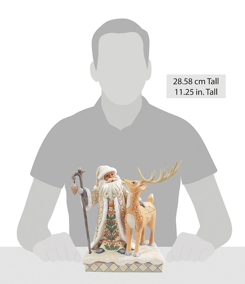 Jim Shore Heartwood Creek White Woodland Santa with Buck Figurine