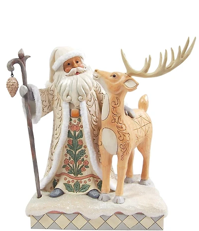 Jim Shore Heartwood Creek White Woodland Santa with Buck Figurine