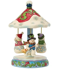 Jim Shore Heartwood Creek Winter Dancers Snowman Carousel Musical Christmas Figurine