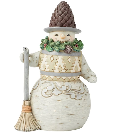Jim Shore Heartwood Creek Woodland Snowman Pinecone Hat Figurine