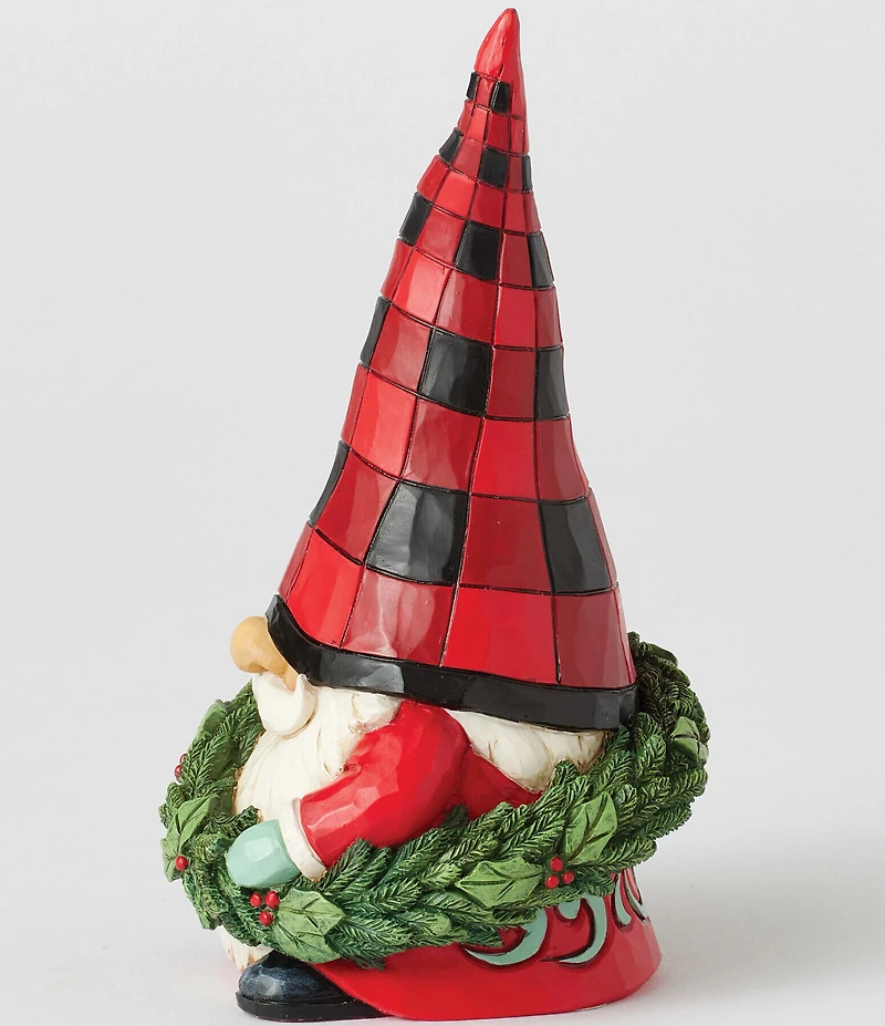 Jim Shore Highland Glen #double;Kiss-mas#double; Gnome with Wreath Figurine