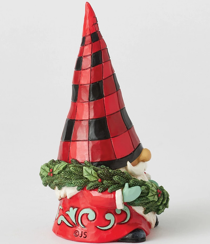 Jim Shore Highland Glen #double;Kiss-mas#double; Gnome with Wreath Figurine