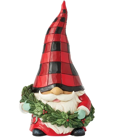 Jim Shore Highland Glen #double;Kiss-mas#double; Gnome with Wreath Figurine