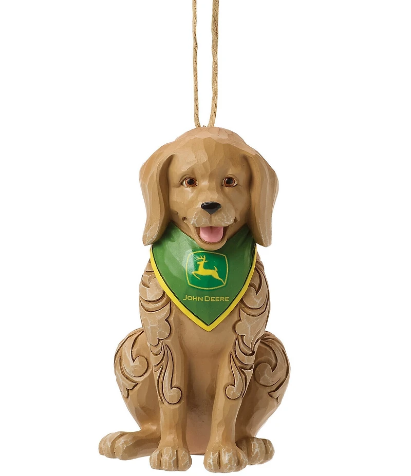 Jim Shore John Deere Collection Dog Wearing Bandana Ornament