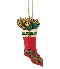 Jim Shore John Deere Collection Mouse In Christmas Stocking Hanging Ornament