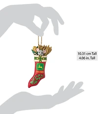 Jim Shore John Deere Collection Mouse In Christmas Stocking Hanging Ornament