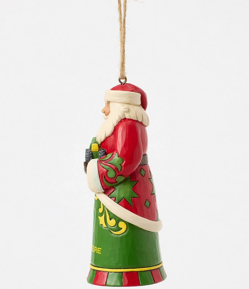Jim Shore John Deere Collection Santa Holding a Tractor Ornament