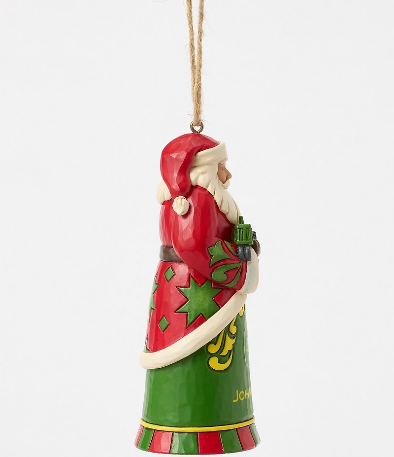 Jim Shore John Deere Collection Santa Holding a Tractor Ornament