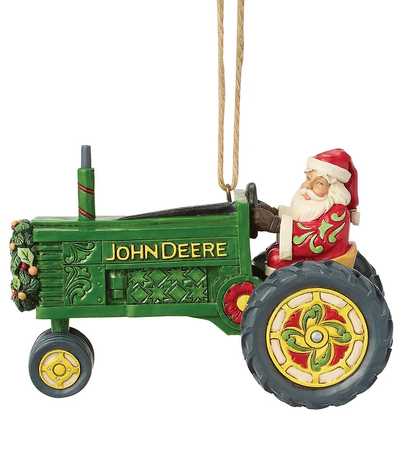 Jim Shore John Deere Collection Santa In John Deere Tractor Hanging Ornament