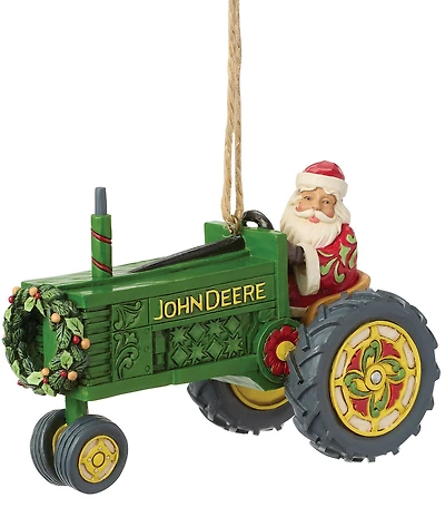 Jim Shore John Deere Collection Santa In John Deere Tractor Hanging Ornament