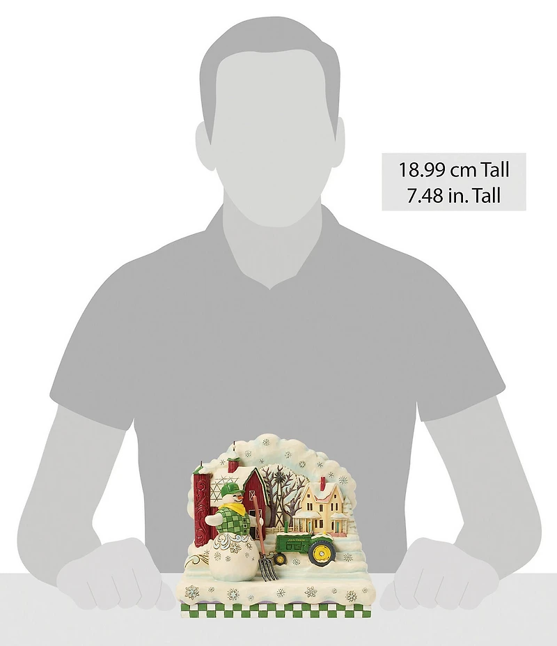 Jim Shore John Deere Collection Snowman Farm Scene Figurine