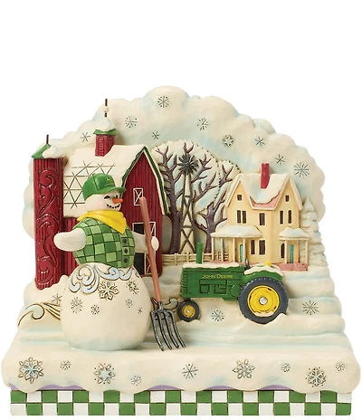 Jim Shore John Deere Collection Snowman Farm Scene Figurine