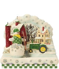 Jim Shore John Deere Collection Snowman Farm Scene Figurine