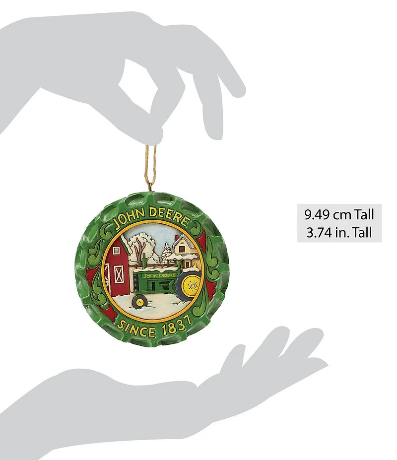 Jim Shore John Deere Collection Tractor Tire Scene Hanging Ornament